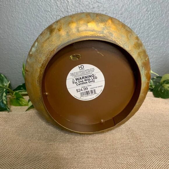 Home Decor Metal Lantern Vase - Vintage Finish - Intricate Open Pattern - Picture 3 of 14